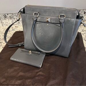 NWOT Kate Spade Beacon Court Garland bag - gray patent leather